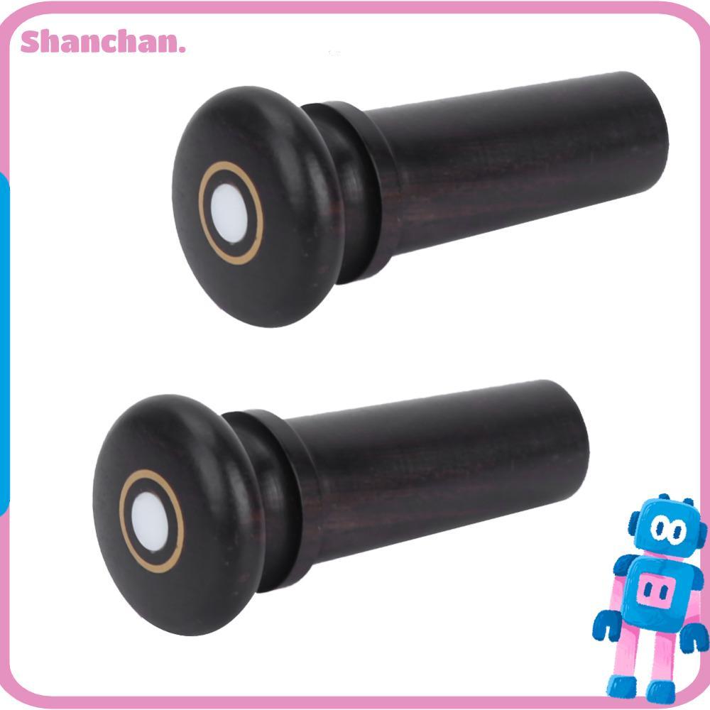 SHANCHAN 2PCS ไวโอลินหาง Endpin, Ebony 4/4 3/4 อุปกรณ์เครื่องดนตรี, สี Ebony สีไวโอลิน End Pin ไวโอล