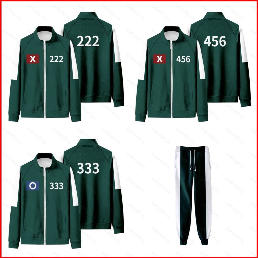 PDF2 Squid Game Season 2 เบอร์ 456 222 333 390 โชว์กางเกงวอร์มซิปเสื้อกันหนาวเสื้อแจ็คเก็ต Unisex To