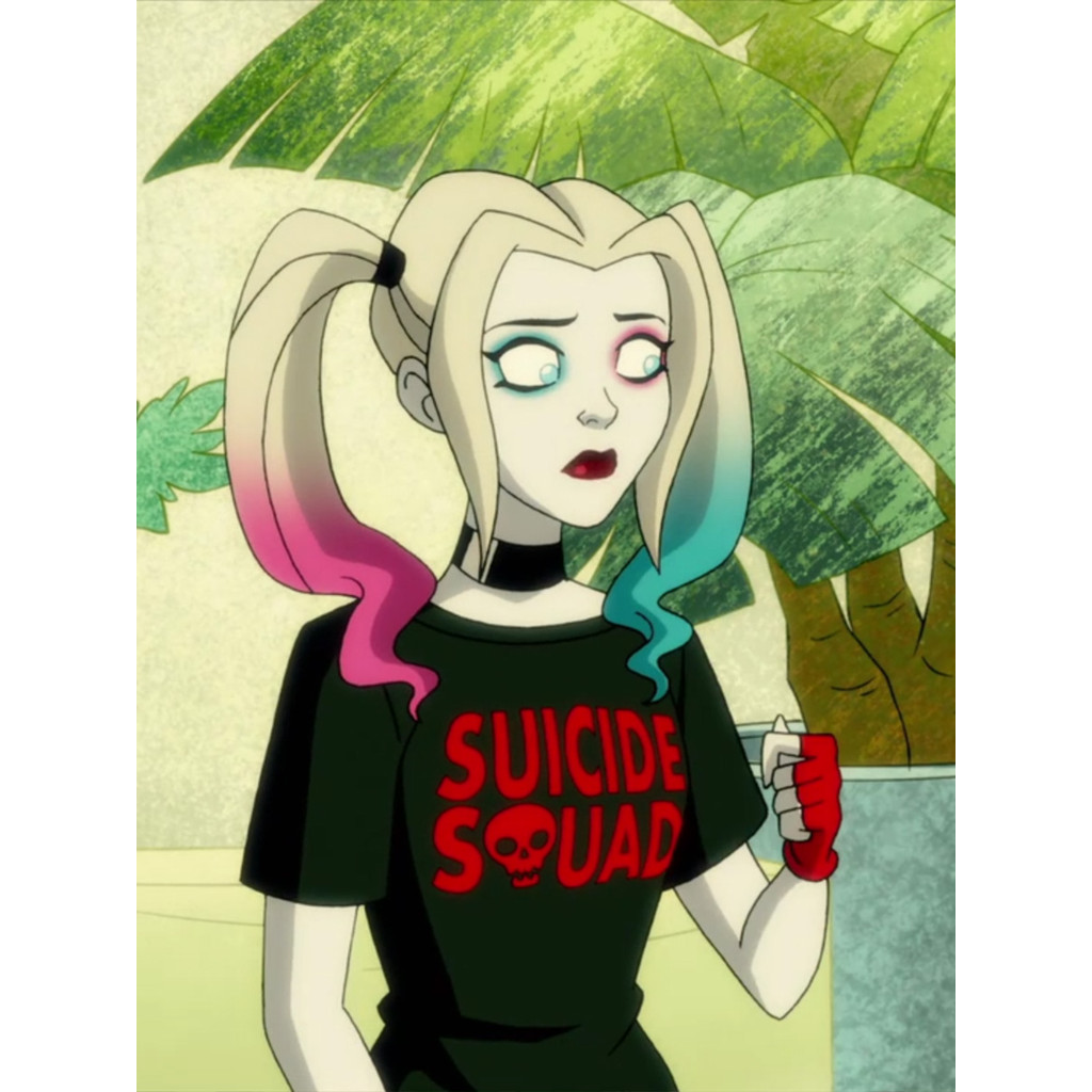 Harley Quinn Harley Quinn เดียวกันการ์ตูนอะนิเมะพิมพ์ตัวอักษรหลวมผ้าฝ้ายแท้ผู้ชายผู้หญิงเสื้อยืดแขนส