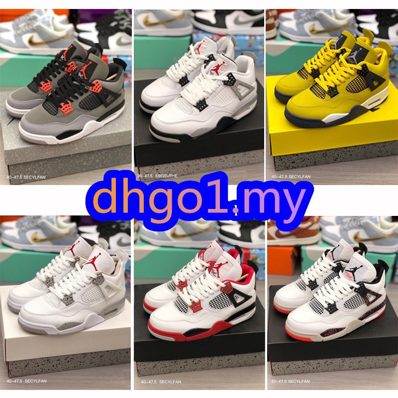 12Colors Jordan 4 Retro bredl terland Black Cement Low Basketbal Shoes