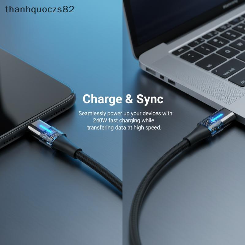 T & O 240W USB สายชาร์จเร็วสําหรับสมาร์ทโฟน 1 เมตร /2 เมตร Type C Data Cable