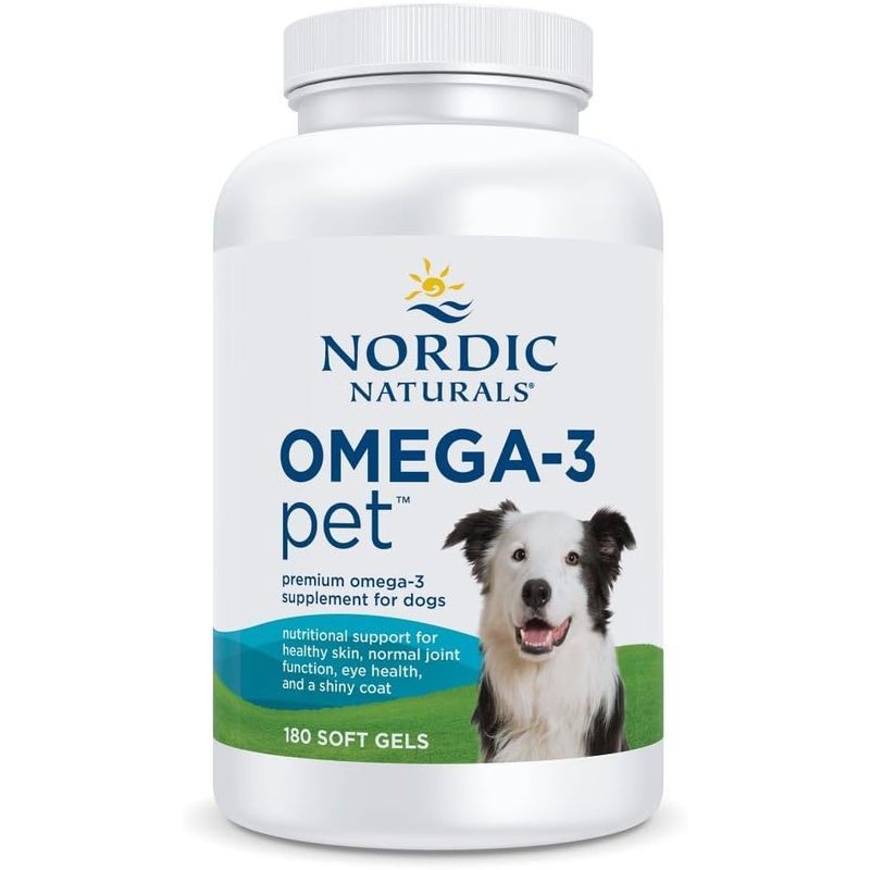 น้ํามันปลา Nordic Naturals Omega-3 สําหรับสุนัขที่มี EPA + DHA - 180 นับ