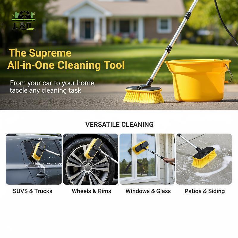 [F&O] หัวแปรงล้างรถ 10 นิ้ว ขนนุ่มพิเศษ ใช้งานง่ายสําหรับ RV Boat Tru Auto Outdoor Wall Cleaning EMK