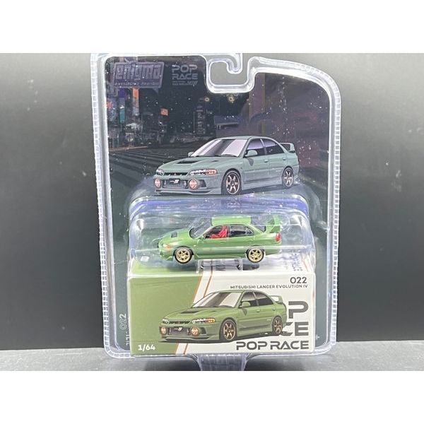 POPRACE 1:64
MITSUBISHI LANCER EVOLUTION IV GREEN