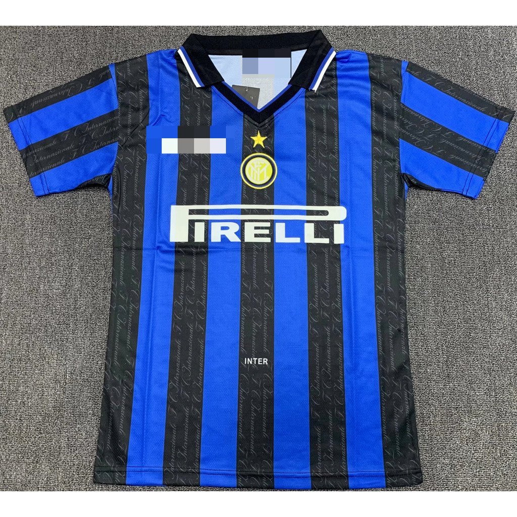 International Milan Retro Home Jersey 1997-98 Football Sports Short-Sleeved Shirt 8VG9