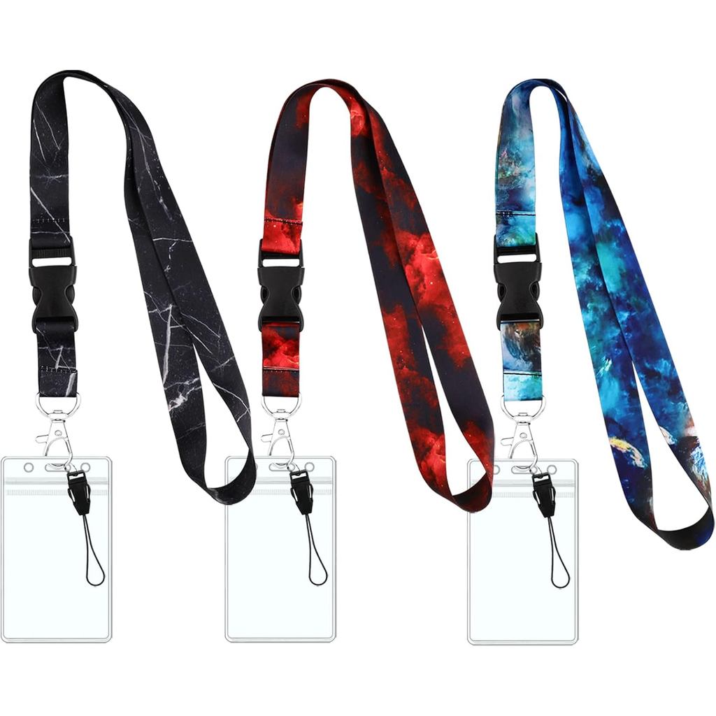 IDcardholderwithstrap,cardcasewithstrap,lanyardwithcardholder|3NylonLanyardwith3ClearIDSleeves,NeckL