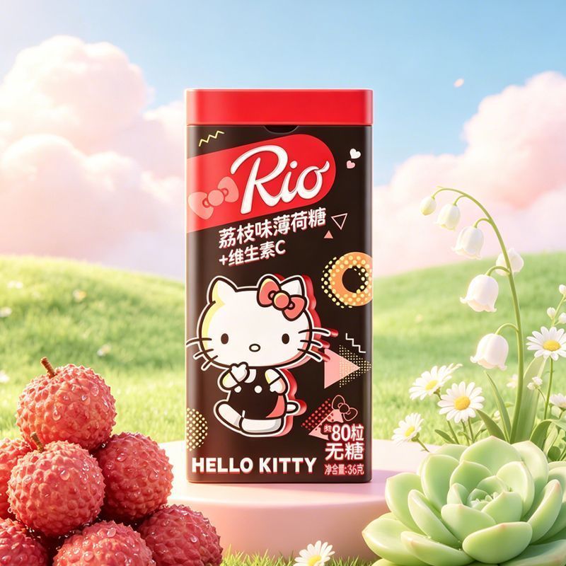 [Rio] Sanrio Fresh Breath Kissing Candy ลูกอมมิ้นต์ปราศจากน้ําตาล Hello Kitty ของว่างสํานักงานมูลค่า
