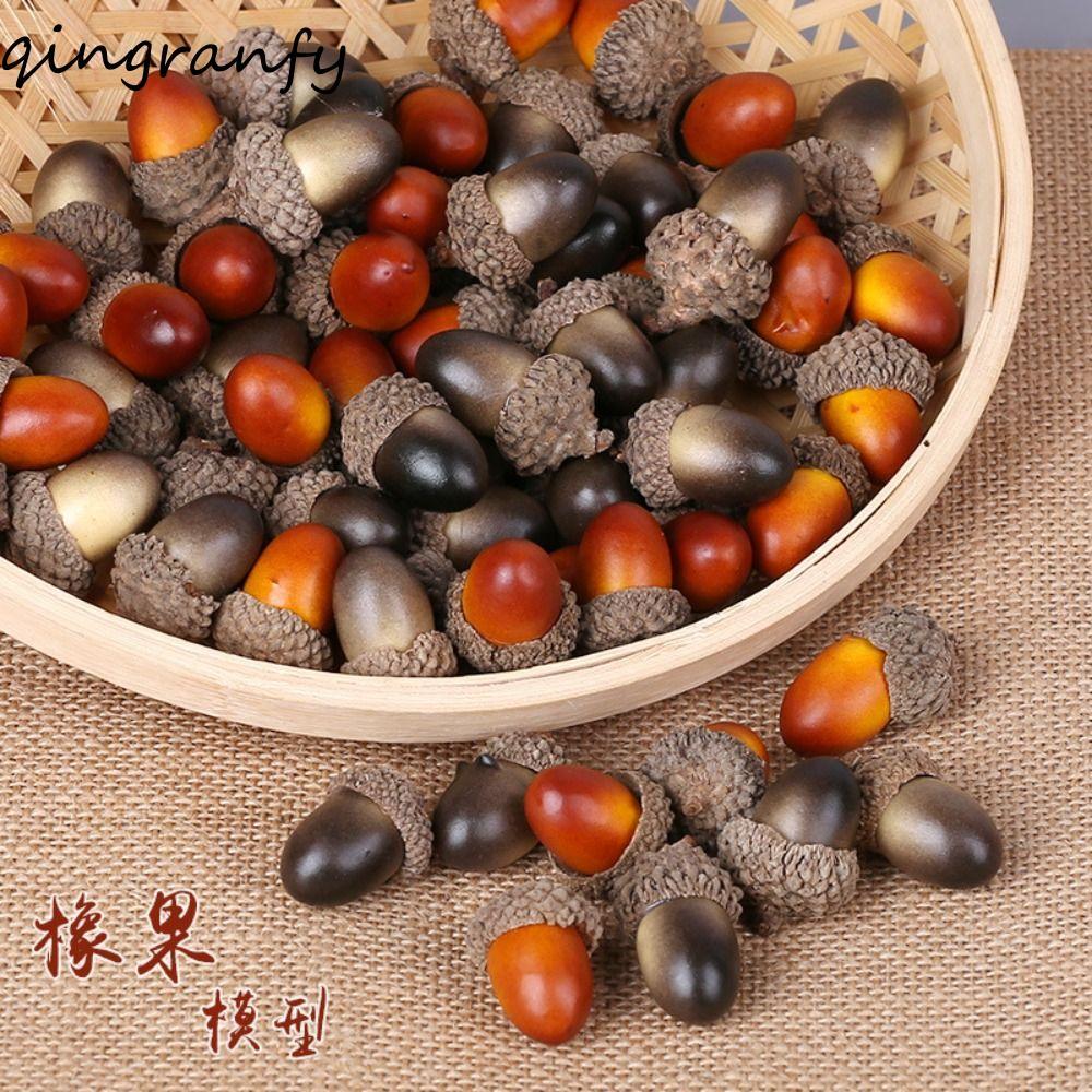 CRANK ประดิษฐ์ Acorns ตกแต่งบ้าน 50 ชิ้นโฟมธรรมชาติ DIY หัตถกรรมตกแต่งคริสต์มาส