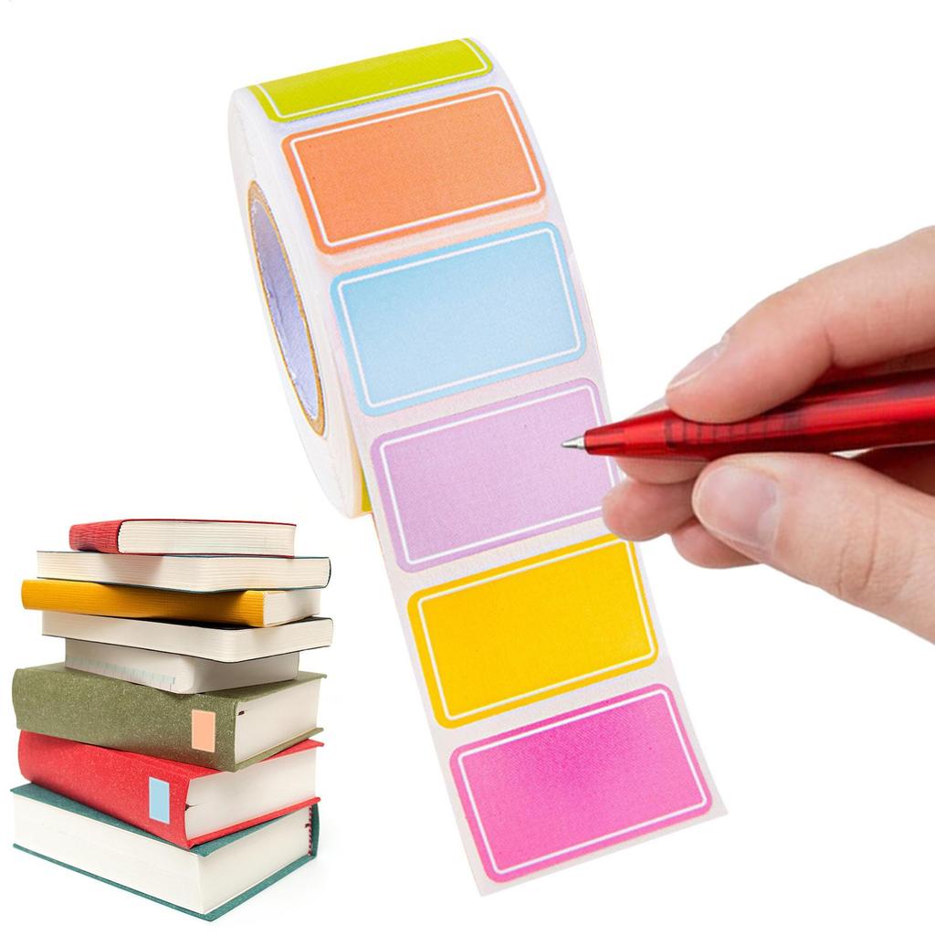 ป้ายสีสติกเกอร์ 500PCS Moving Box Labels ที่ถอดออกได้สี่เหลี่ยมผืนผ้า Moving Labels สติกเกอร์กาวสีทึ