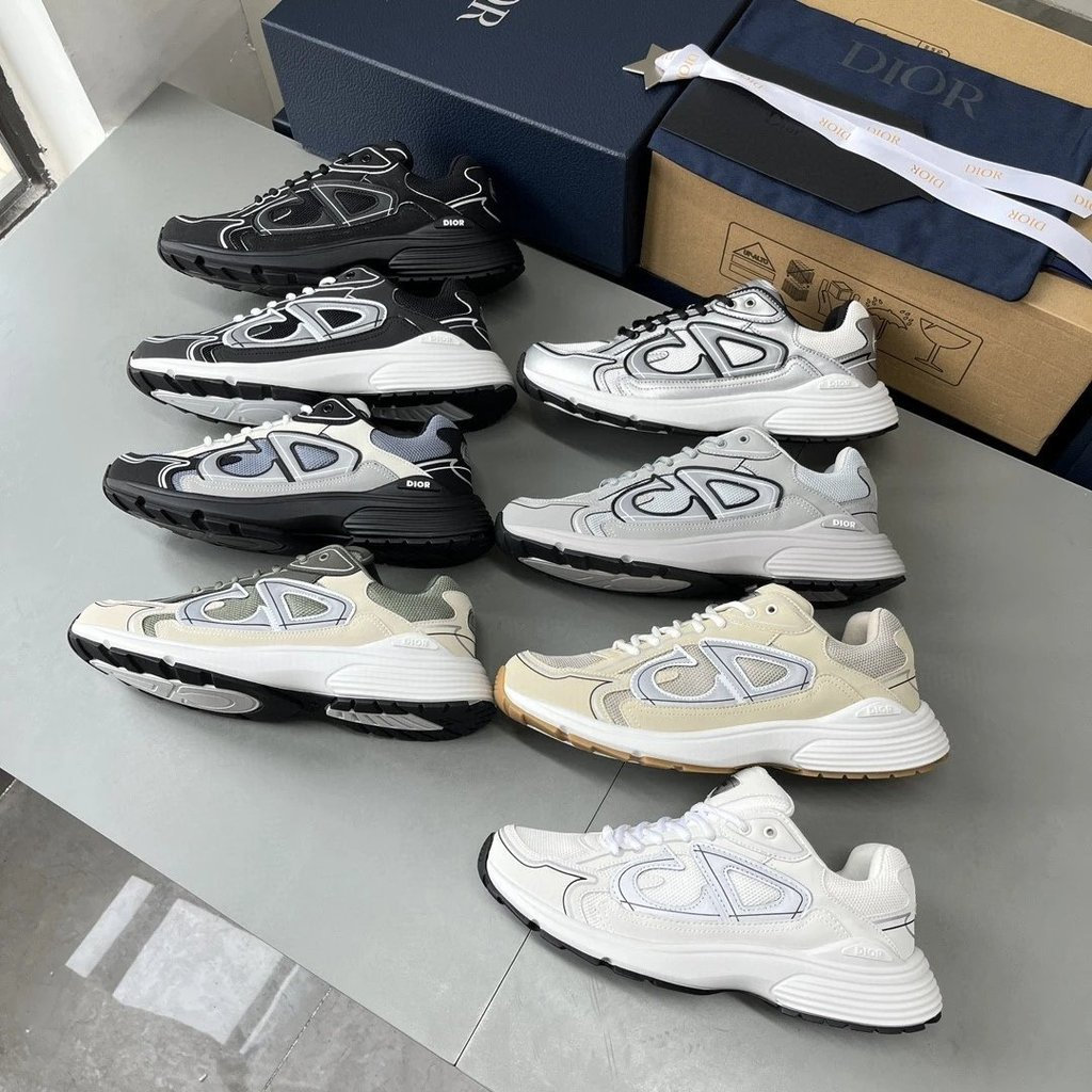 [สต๊อกพร้อมจัดส่งฟรี]Dior B30 Daddy Shoes - รองเท้าผ้าใบสไตล์เรโทรพร้อมสวมใส่สบาย