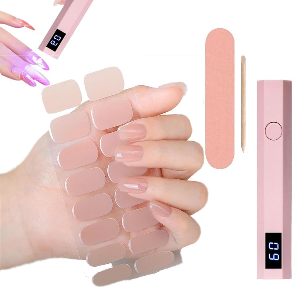 UV Gel Nail stickers,Gel Nail Stickers,GEL Nail Strips,gel Nail Stickers with uV Light Starter Kit (