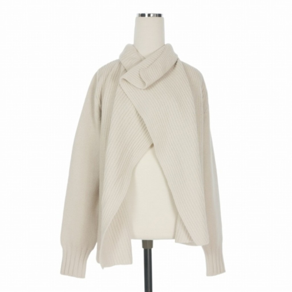 Off-White Cardigan Sweater Hoodie silk white Long sleeves Direct from Japan Secondhand
