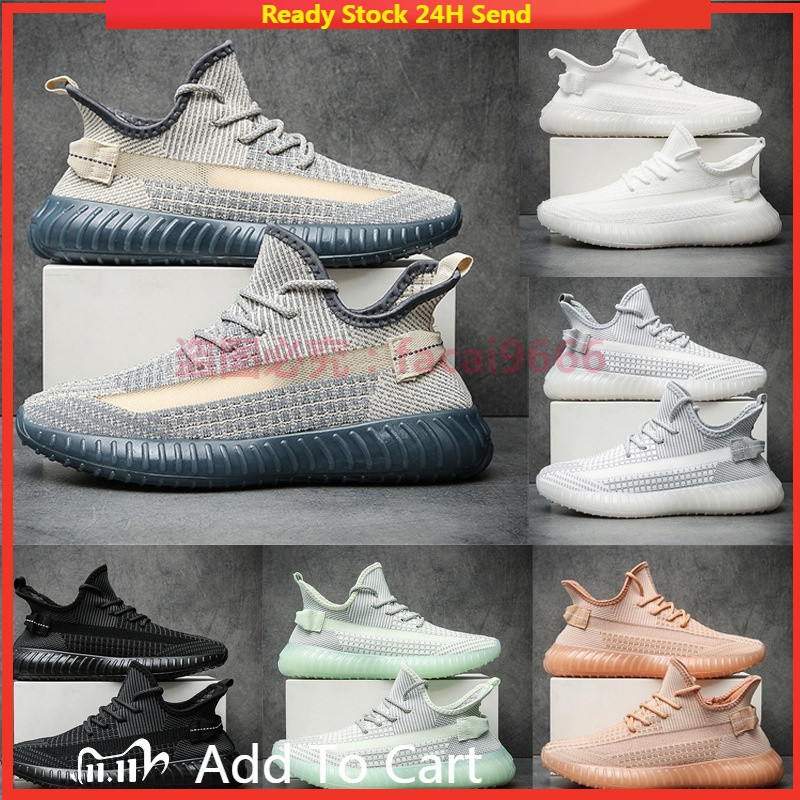 คุณภาพสูง Lelaki Wanita Kasut Perempuan Sukan Breathable Flying รองเท้า Yezzy Boost 350 รองเท้าผ้าใบ