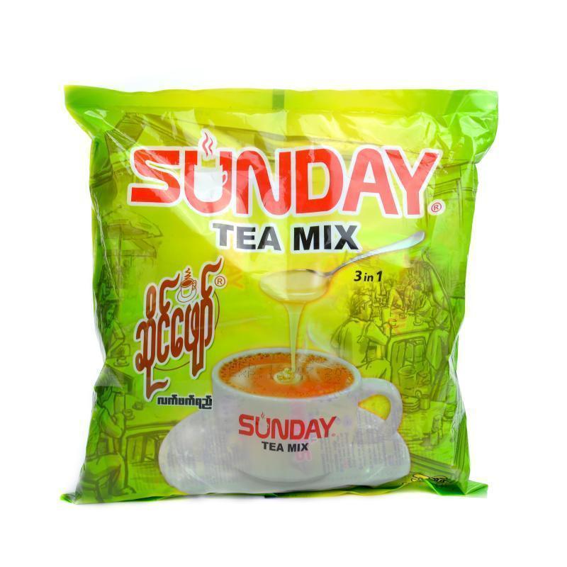 Myanmar Thailand Sunday Sunday Milk Tea Shop ถุงใหญ่สีเขียวผงชานมสําเร็จรูปดั้งเดิม 25g * 30 ซอง 9.5