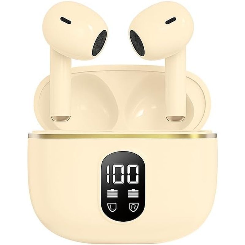 หูฟังบลูทูธไร้สาย 5.3 พร้อมเคสการสัมผัส, จอแสดงผลแบตเตอรี่ LED, เวลาเล่น 40H, กันน้ํา IPX7, ระบบควบค