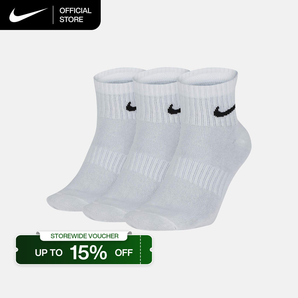 Nike Everyday Lightweight Training Ankle (3 Pairs) Socks - White [SX7677-100]
