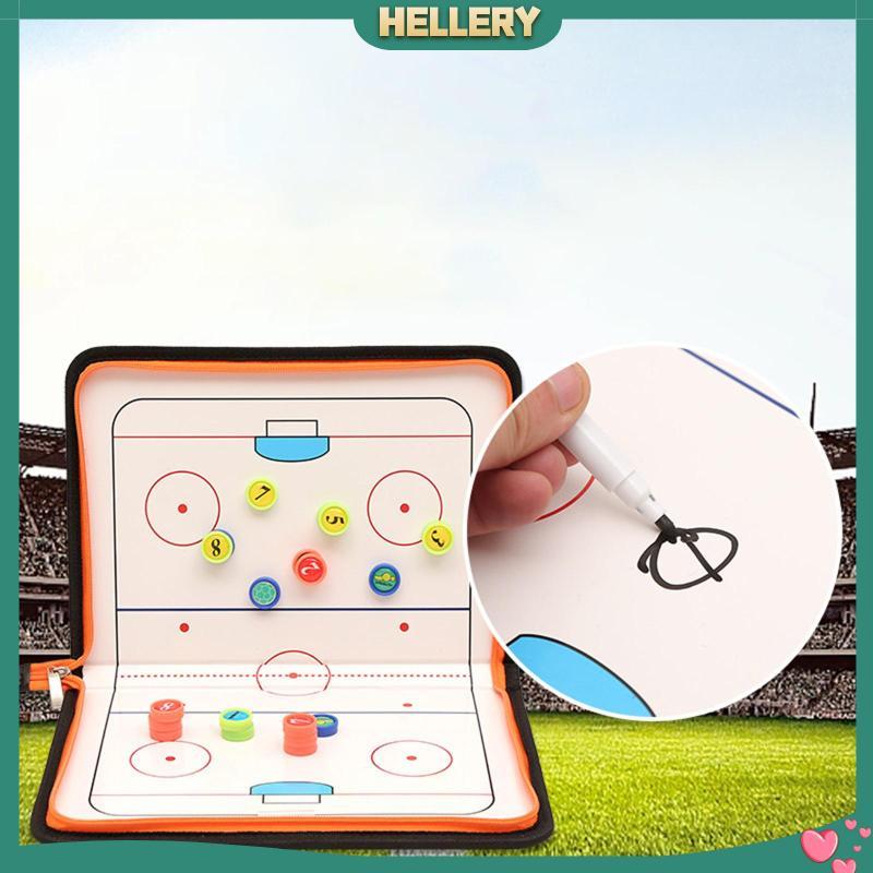 [HelleryTH] Ice Hockey Coaching Board Training Equipment PU Leather Practice Board with Marker Pen f
