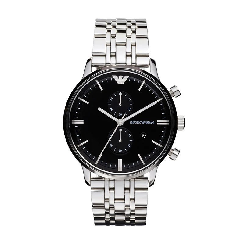 Armani (Emporio Armani) นาฬิกาผู้ชายสายเหล็กแฟชั่นลําลองธุรกิจกล้องส่องทางไกลมัลติฟังก์ชั่นนาฬิกา AR