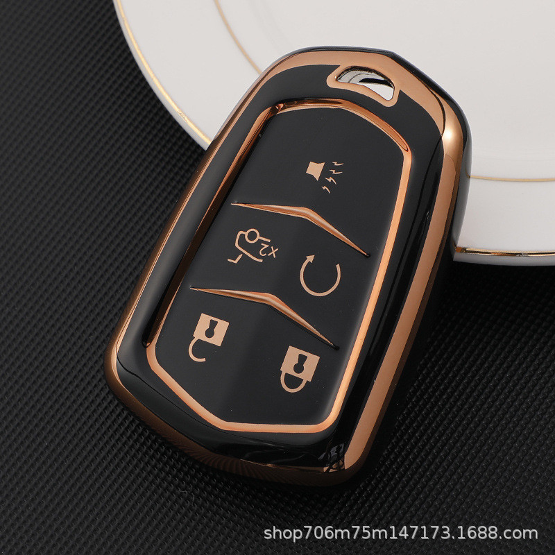 เหมาะสําหรับ Cadillac TPU พนมเปญ Key Case รวมทุกอย่างพนมเปญสมาร์ท 5-Button Key เคสป้องกัน High-Qu