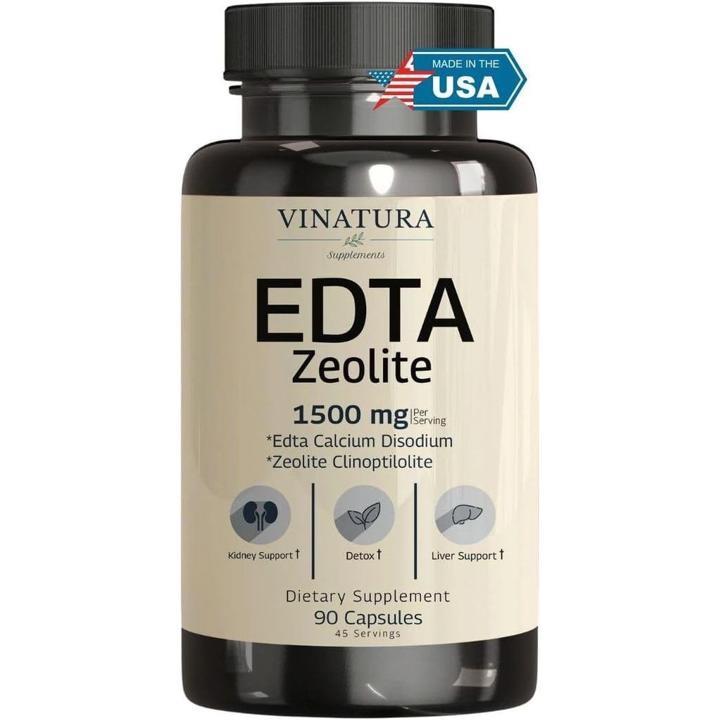 VINATURA EDTA แคปซูล 1500 มก. ต่อ serv r port Edta แคลเซียม Disodium Kale Extract 90 แคปซูล 45 เสิร์