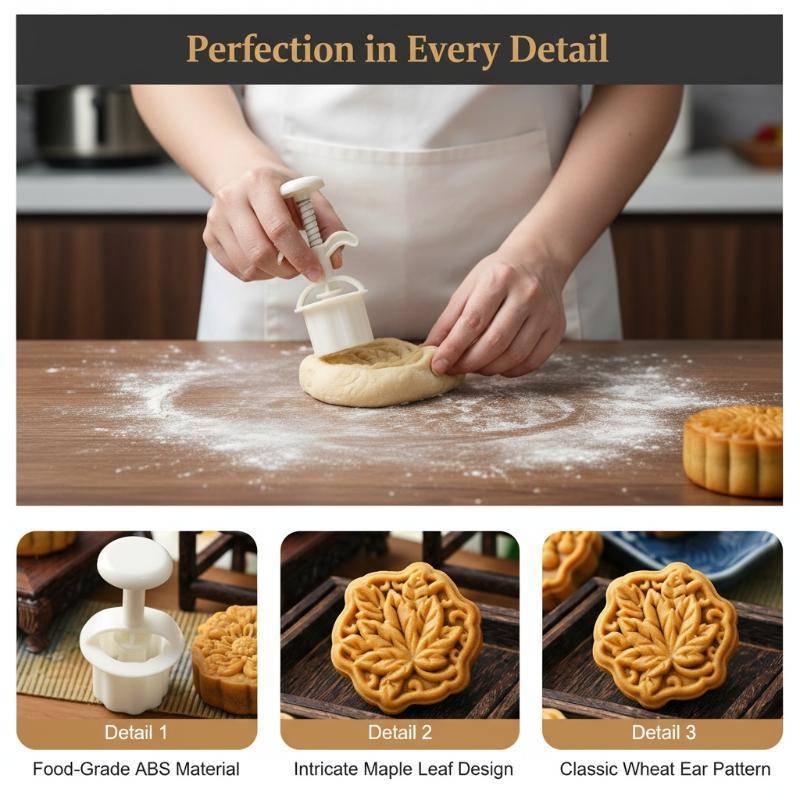 Chee DIY Mooncake แม่พิมพ์ 1 ชุดพลาสติกมือกดลายนูน Pastry Maker สําหรับ Mung Bean เค้กบ้านเบเกอรี่วั