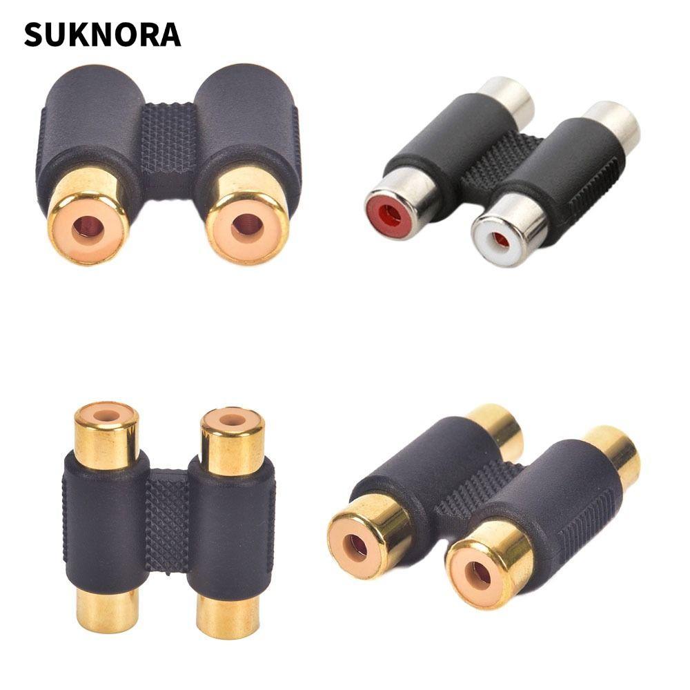 SUKNORA คู่2หัว Phono Coupler, ขั้วต่อตัวเมียกับตัวเมีย RCA ตรง ปลั๊กแจ็ค RCA ตัวเมียเป็นตัวเมีย, ตั