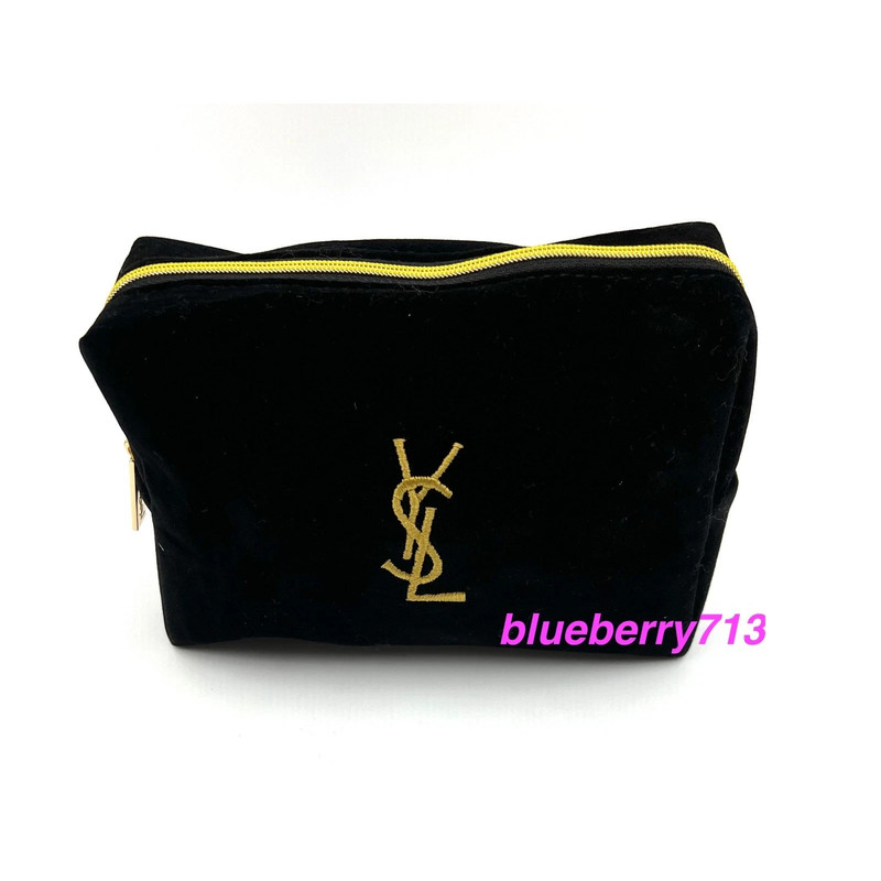 YSL Yves Saint Laurent Beauty Gift Black Velvet Cosmetic Bag