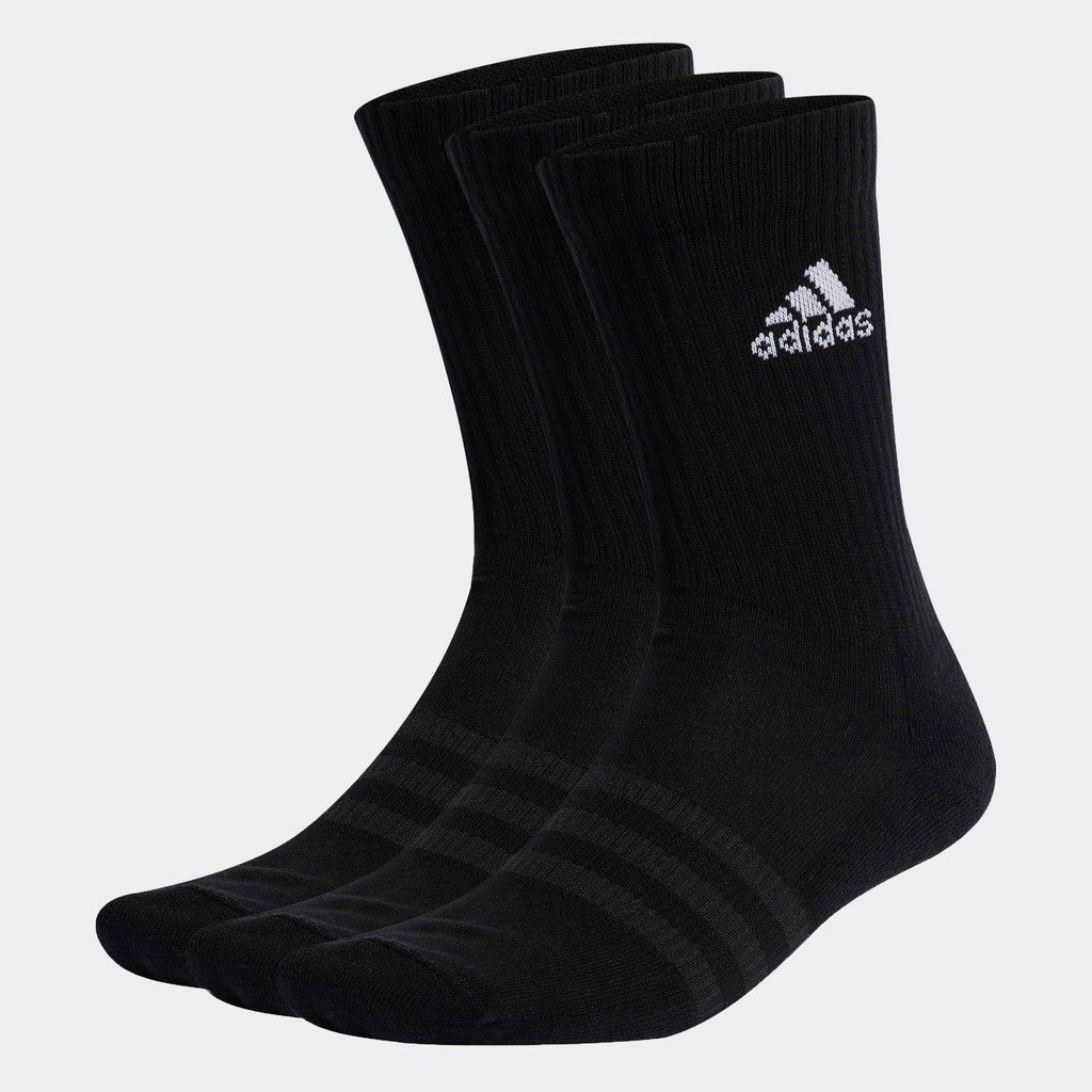 Adidas Lifestyle & Basketball Set 3 ชิ้น Unisex Cushion High Socks สีดํา IC1310