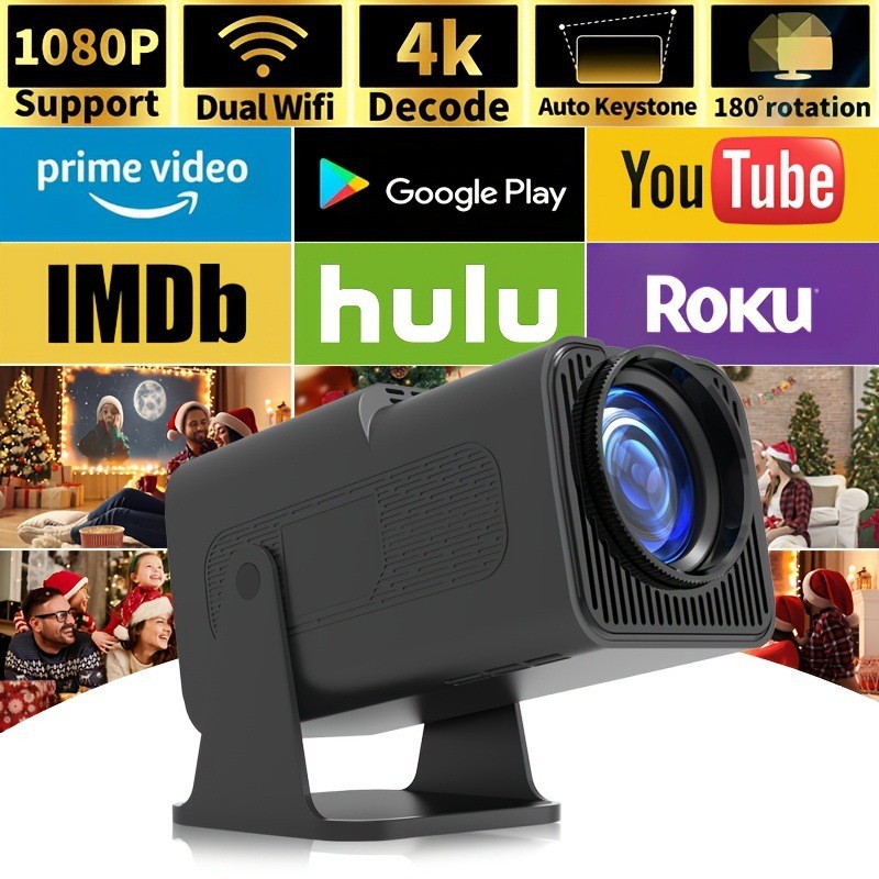 HY320 โปรเจคเตอร์ในครัวเรือน Ultra HD 1080P ขายร้อน hy320mini โปรเจคเตอร์แบบพกพา 4K Android
