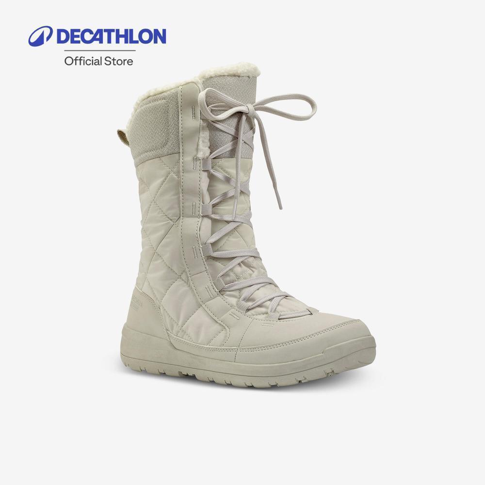Decathlon Women’S Warm And Waterproof Snow Boots รองเท้าบูทผู้หญิงเดินป่ากันหนาว/กันน้ำ ข้อสูง รุ่น Nh500 - Beige