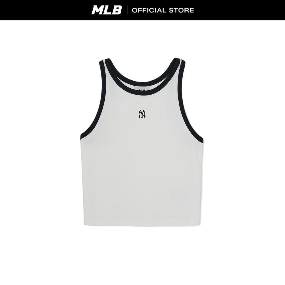 MLB เสื้อกล้าม ผู้หญิง Women'S Basic Ringer Crop Sleeveless T-Shirts รุ่น 3FTOB0163 50WHS สีขาว
