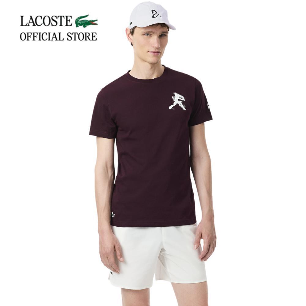 LACOSTE เสื้อยืดผู้ชาย LACOSTE TENNIS X NOVAK DJOKOVIC PACK รุ่น TH1044 - BROWN