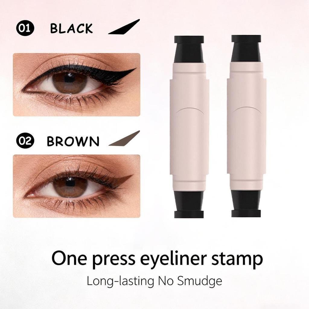 ซื้อหนึ่งแถมหนึ่ง!!!GetPerfectWingsinSecods!2-in-1อายไลเนอร์Stamp&LinerPenwithPrecisionTip Y7PQ