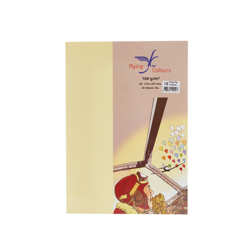 FLYING กระดาษการ์ดสี A4 160 แกรม No.10 สีเหลือง (แพ็ค 50 แผ่น)