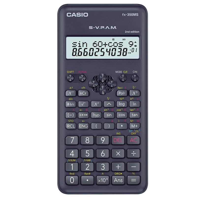 CASIO เครื่องคิดเลขวิทยาศาสตร์ 240 ฟังก์ชัน รุ่น FX-350MS-2 สีดำ