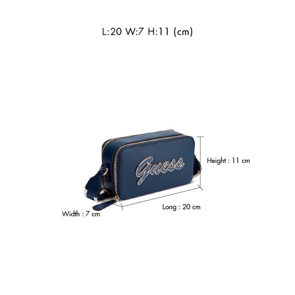 GUESS حقيبة كروس CARRARA Mini بسحاب — كحلي — صورة 5