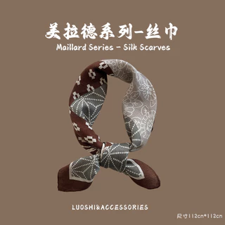 American Retro Headscarf ผู้หญิง Tie ผมสแควร์ผ้าพันคอผ้าไหมสุภาพสตรีสไตล์ไทยแฟชั่นอุปกรณ์เสริม