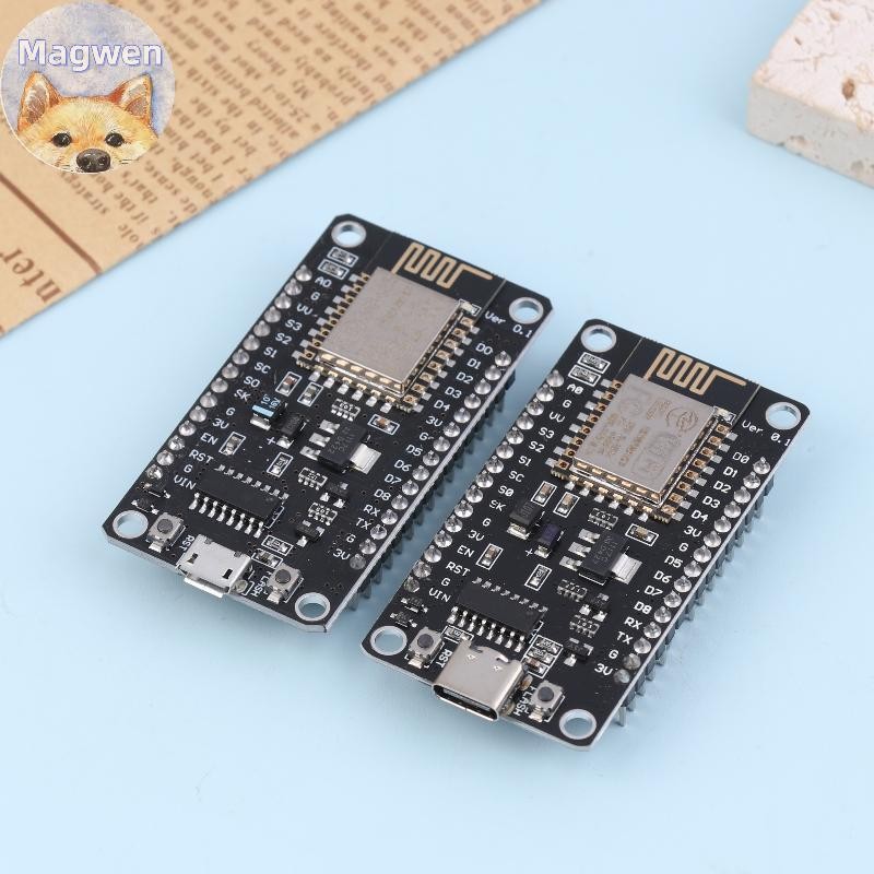 Magwen Nodemcu Lua V2.1 ESP8266 ESP-12F บอร์ดพัฒนา WIFI Micro USB- CH340 กระดานดําพร้อมปุ่มแฟลชและ R