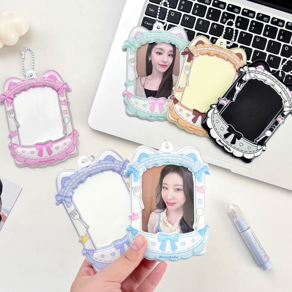 กระเป๋าใส่บัตร 3 นิ้วหูแมวน่ารักสําหรับสะสมการ์ดดาว, ปลอกการ์ด พีวีซี