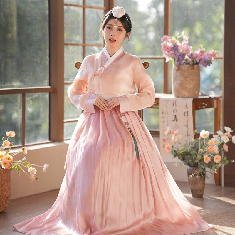ชุดฮันบกผู้หญิง สไตล์เกาหลีพรีเมียม สำหรับถ่ายภาพในพระราชวังและการสวมใส่วัน.daily wear