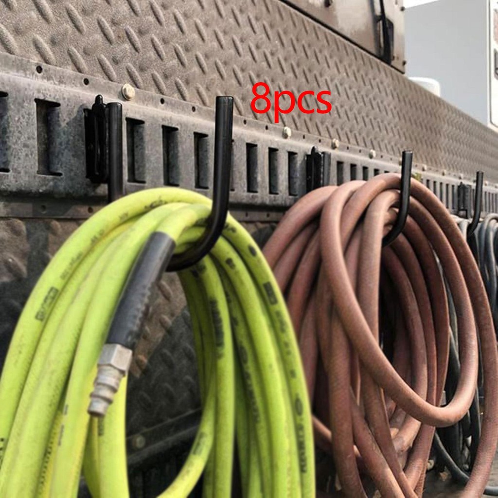 [Lszcx6l] 8x E Track J Hooks Heavy Duty เปลี่ยนประสิทธิภาพสูง E Track Tie Down อุปกรณ์เสริมสีดําสําห