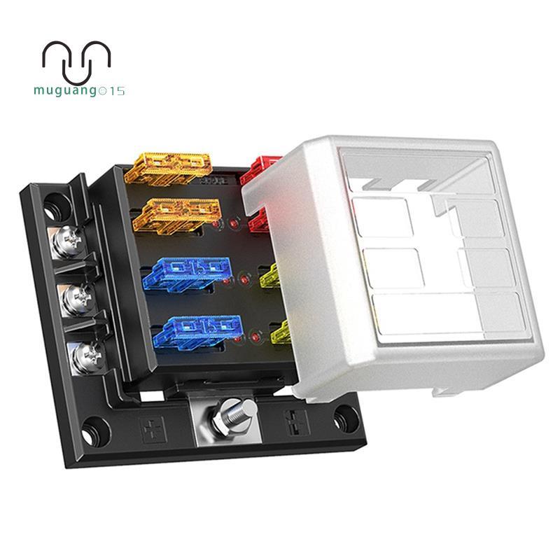 [ลดราคา M5]ตัวบ่งชี้ LED 6P 100A 6-Way Fuse Box- One in Six Out RV Fuse Holder