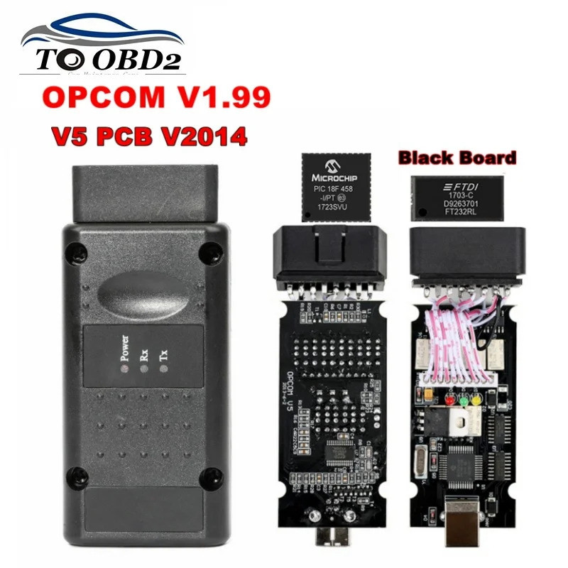 V1.99 OPCOM สําหรับ opel OP COM อินเทอร์เฟซ PIC18F458 FTDI FT232RL OP-COM opel Diagnostic scanner pr