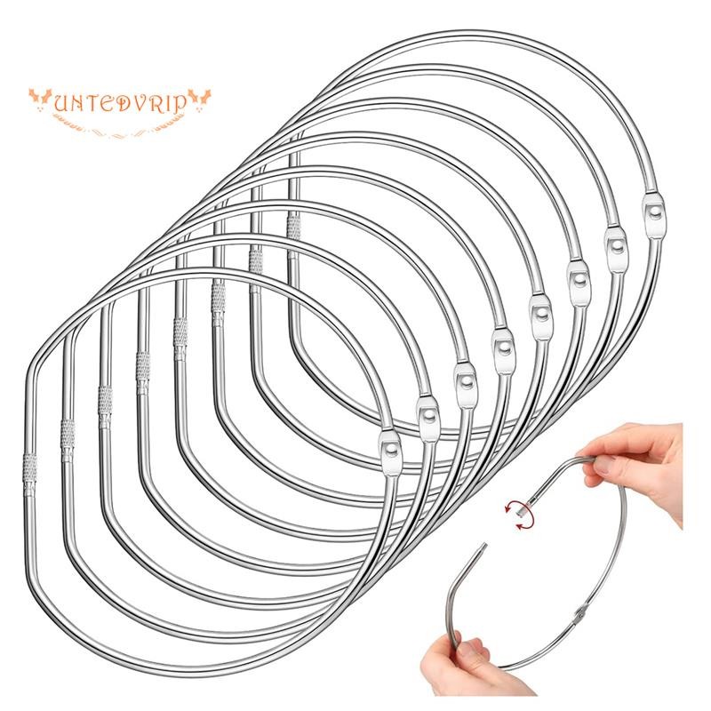 [Quick U]พวงกุญแจ Key Washi เทปแหวน 8 ชิ้น 6" D-Shaped Loose Leaf Binder แหวนเหล็กชุบหนังสือ