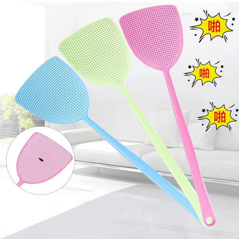 Fly Swatter ทนทานตาข่ายฤดูร้อน Fly Swatter คู่มือยุง Fly Swatter ฆ่ายุง Swatter พลาสติกด้ามยาว