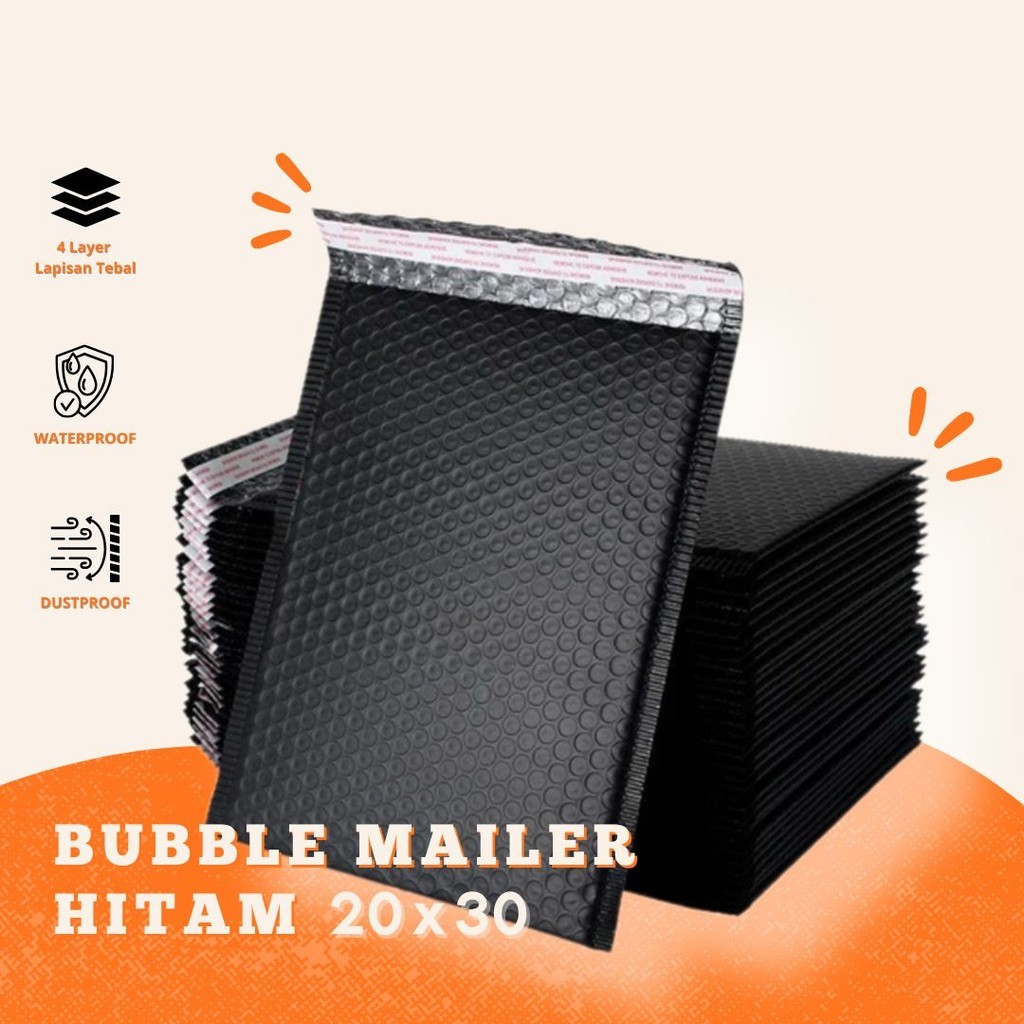 BUBBLE MAIER 20x30 บรรจุภัณฑ์พลาสติกสีดํา Polybubble Bag Bubble Envelope Polymailer Onlineshop