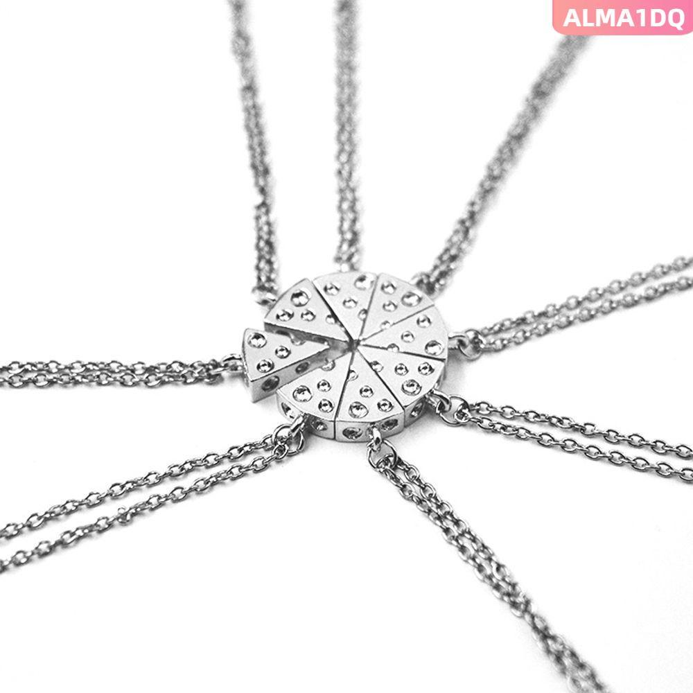 ALMA1DQ สร้อยคออาร์มแชร์ม 8 ชิ้น ลายเพื่อนสนิท น่ารัก สไตล์ทองและเงิน