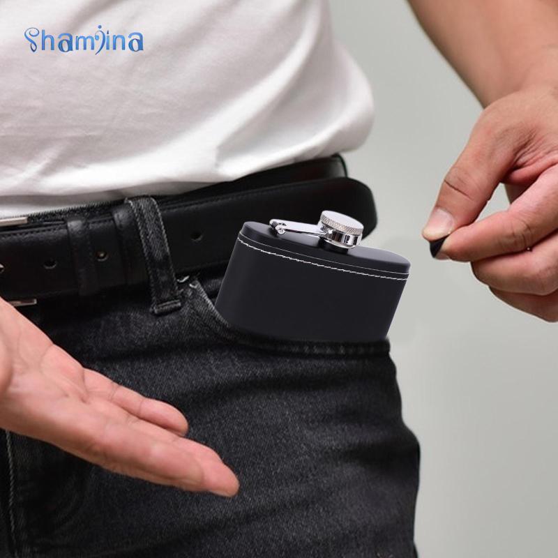 Shamjina Hip Flask ขนาดกะทัดรัดนํากลับมาใช้ใหม่แบบพกพาสําหรับตั้งแคมป์งานแต่งงานเพื่อนเจ้าบ่าวเพื่อน
