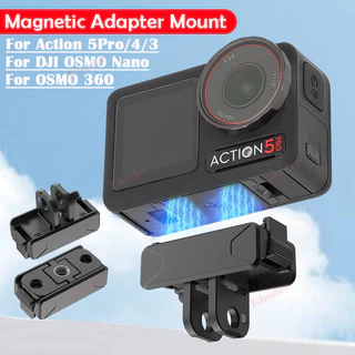 อะแดปเตอร์แม่เหล็กสําหรับ DJI OSMO Action6 NANO Osmo360 Action 6 5 Pro พับ Quick Release Mount ฐานสําหรับ DJI Action 4 3 5Pro กล้องขยายอุปกรณ์เสริม