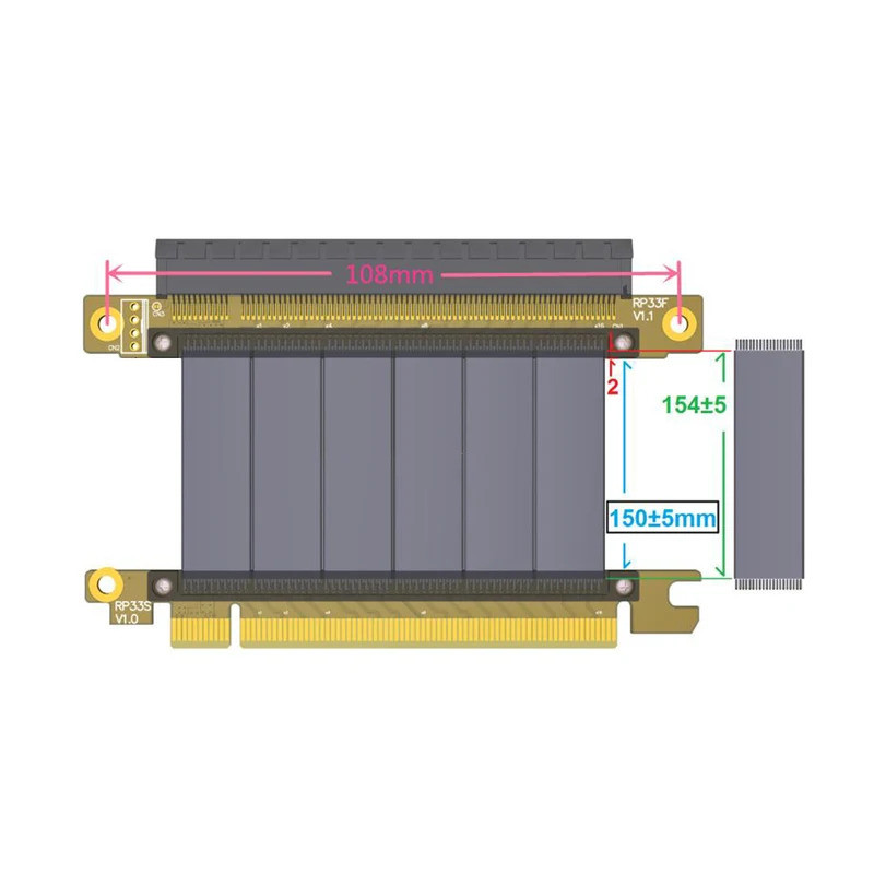 ADT PCI-E x16 3.0 Riser การ์ดสายต่อ R33SF 7 ซม.สําหรับกราฟิกการ์ด PCI Express 16x Extender Ribbon Li